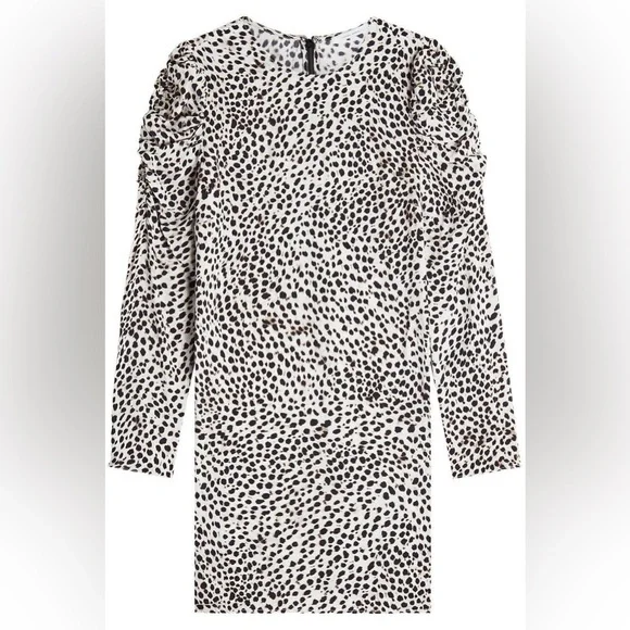 Anine Bing Kingston  Puff Sleeve Animal Print Dress - Picture 3 of 4